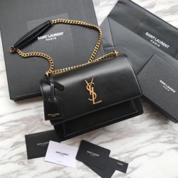 Replica YSL Saint Laurent Sunset Medium Liscio Hardware posteriore oro