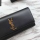 Replica Portafoglio YSL Saint Laurent Classic Monogram in pelle liscia nera