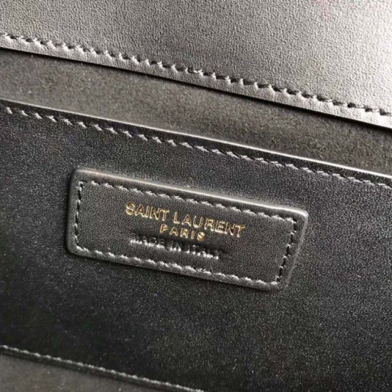 Replica Portafoglio YSL Saint Laurent Classic Monogram in pelle liscia nera