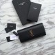 Replica Portafoglio YSL Saint Laurent Classic Monogram in pelle liscia nera