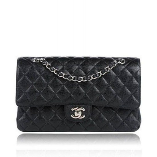 Replica Classic Flap Originale pelle Caviar Jumbo Borse A58600 Y07352 nero