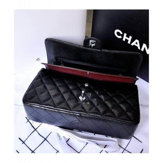 Replica Classic Flap Originale pelle Caviar Jumbo Borse A58600 Y07352 nero