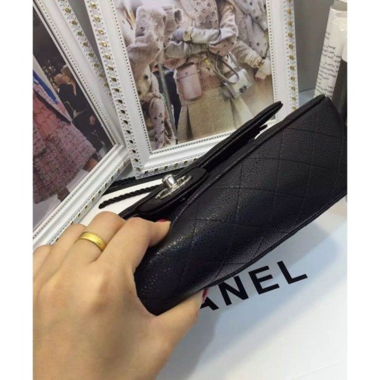Replica Classic Flap Borse Jumbo Originale pelle Caviar A01112 Nero