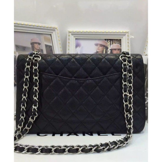 Replica Classic Flap Borse Jumbo Originale pelle Caviar A01112 Nero