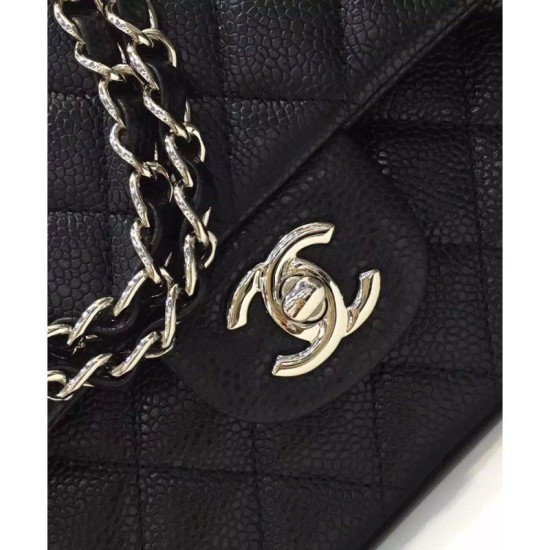 Replica Classic Flap Borse Jumbo Originale pelle Caviar A01112 Nero
