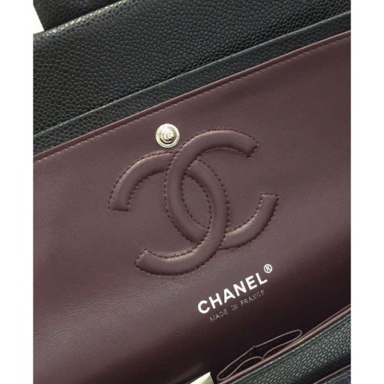 Replica Classic Flap Borse Jumbo Originale pelle Caviar A01112 Nero