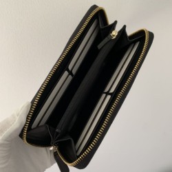 Replica Portafoglio in metallo dorato in pelle di vitello AP1899 nero
