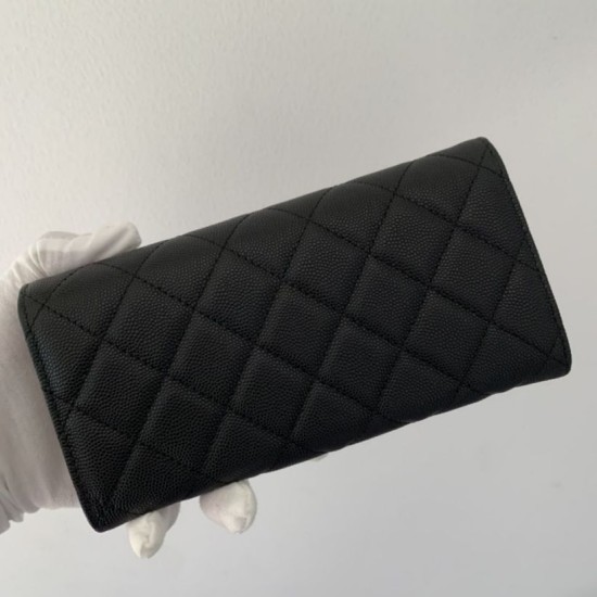 Replica Portafoglio in metallo dorato in pelle di vitello AP1895 nero