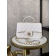 Replica Mini Borsa con Patta in Pelle di Vitello Granata con Manico Superiore AS2431 Bianco