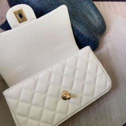 Replica Mini Borsa con Patta in Pelle di Vitello Granata con Manico Superiore AS2431 Bianco
