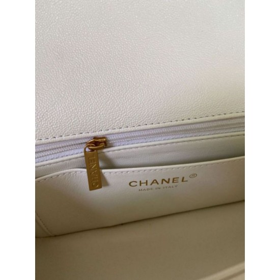 Replica Mini Borsa con Patta in Pelle di Vitello Granata con Manico Superiore AS2431 Bianco