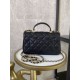 Replica Mini Borsa con Patta in Pelle di Vitello Granata con Manico Superiore AS2431 Nero Replica Mini Borsa con Patta in Pelle di Vitello Granata con Manico Superiore AS2431 Nero