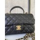 Replica Mini Borsa con Patta in Pelle di Vitello Granata con Manico Superiore AS2431 Nero Replica Mini Borsa con Patta in Pelle di Vitello Granata con Manico Superiore AS2431 Nero