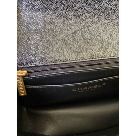 Replica Mini Borsa con Patta in Pelle di Vitello Granata con Manico Superiore AS2431 Nero Replica Mini Borsa con Patta in Pelle di Vitello Granata con Manico Superiore AS2431 Nero