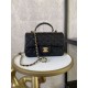 Replica Mini Borsa con Patta in Pelle di Vitello Granata con Manico Superiore AS2431 Nero Replica Mini Borsa con Patta in Pelle di Vitello Granata con Manico Superiore AS2431 Nero