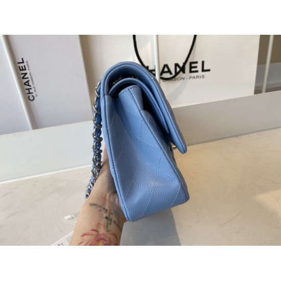 Replica Borsa con patta classica A1112 Hardware in argento blu