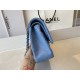 Replica Borsa con patta classica A1112 Hardware in argento blu