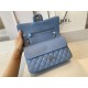 Replica Borsa con patta classica A1112 Hardware in argento blu