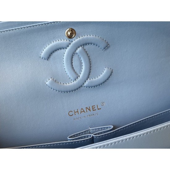 Replica Borsa con patta classica A1112 Hardware in argento blu