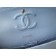 Replica Borsa con patta classica A1112 Hardware in argento blu