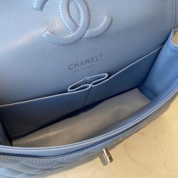 Replica Borsa con patta classica A1112 Hardware in argento blu