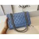 Replica Borsa con patta classica A1112 Hardware in oro blu