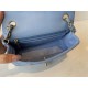 Replica Borsa con patta classica A1113 Hardware in argento blu