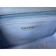 Replica Borsa con patta classica A1113 Hardware in argento blu