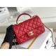 Replica Mini Borsa con Patta in Pelle di Vitello Granata con Manico Superiore AS2431 Rosso
