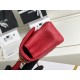 Replica Mini Borsa con Patta in Pelle di Vitello Granata con Manico Superiore AS2431 Rosso
