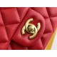 Replica Mini Borsa con Patta in Pelle di Vitello Granata con Manico Superiore AS2431 Rosso