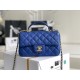 Replica Mini Borsa con Patta in Pelle di Vitello Granata con Manico Superiore AS2431 Blu Replica Mini Borsa con Patta in Pelle di Vitello Granata con Manico Superiore AS2431 Blu
