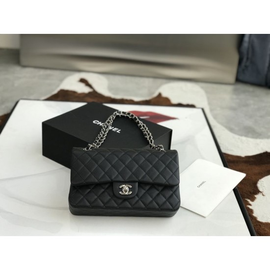 Replica Borsa con patta classica A1112 Hardware nero argento