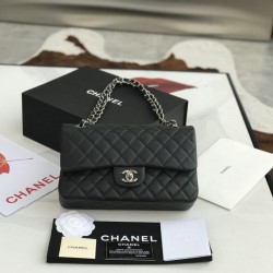 Replica Borsa con patta classica A1112 Hardware nero argento