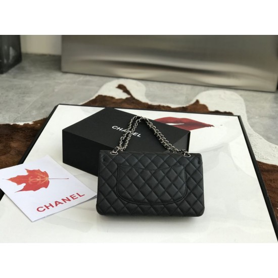 Replica Borsa con patta classica A1112 Hardware nero argento