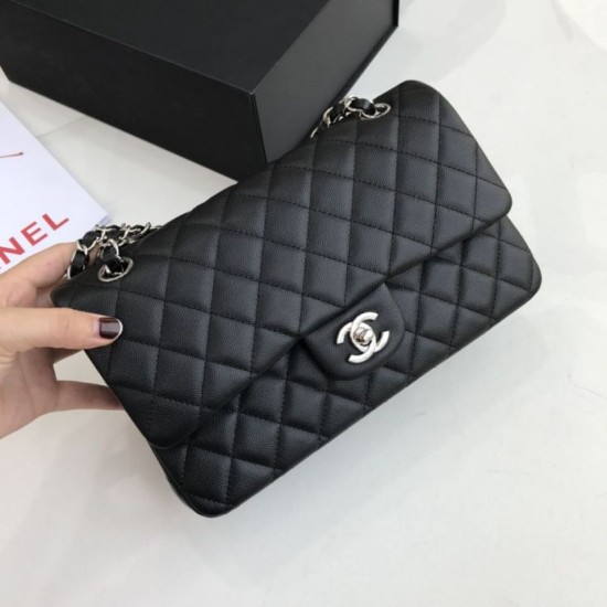 Replica Borsa con patta classica A1112 Hardware nero argento