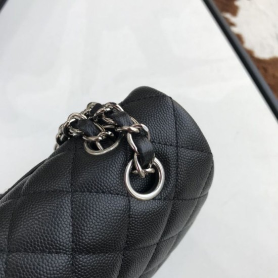 Replica Borsa con patta classica A1112 Hardware nero argento