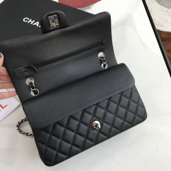 Replica Borsa con patta classica A1112 Hardware nero argento