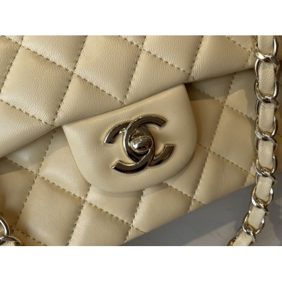 Replica Borsa classica con patta A1112 Hardware in oro albicocca