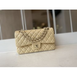 Replica Borsa classica con patta A1112 Hardware in oro albicocca