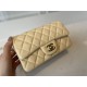 Replica Borsa classica con patta A1112 Hardware argento albicocca