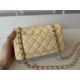 Replica Borsa classica con patta A1112 Hardware argento albicocca