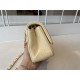 Replica Borsa classica con patta A1112 Hardware argento albicocca