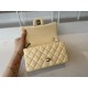 Replica Borsa classica con patta A1112 Hardware argento albicocca