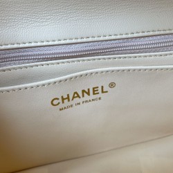 Replica Borsa classica con patta A1112 Hardware argento albicocca