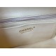 Replica Borsa classica con patta A1112 Hardware argento albicocca
