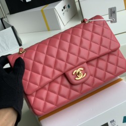 Replica Borsa con patta classica A1112 Hardware in oro rosso chiaro