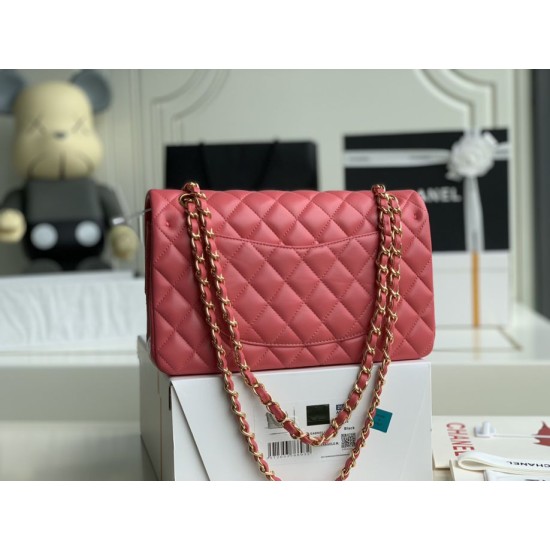Replica Borsa con patta classica A1112 Hardware in oro rosso chiaro
