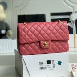 Replica Borsa con patta classica A1112 Hardware in oro rosso chiaro