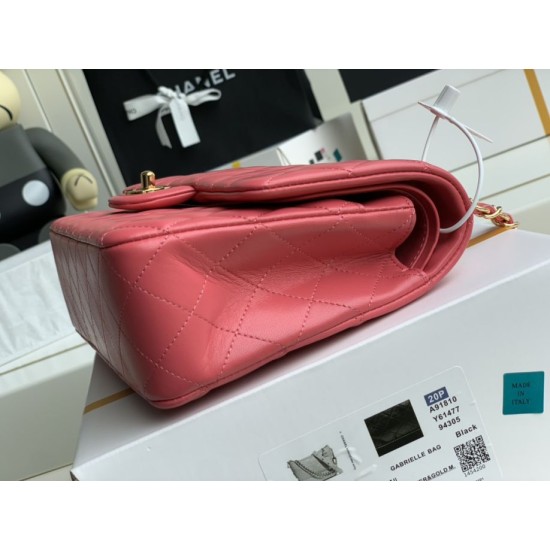 Replica Borsa con patta classica A1112 Hardware in oro rosso chiaro